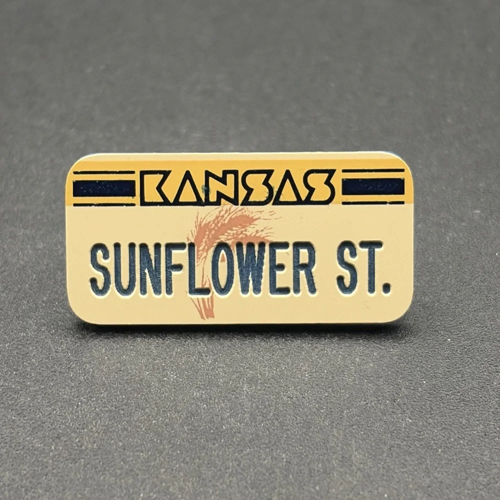 Kansas Sunflower State License Plate Plastic‎ Lapel Hat Pin